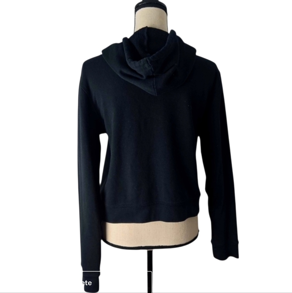 Aeropostale Black Foil Logo Print Hoodie Size Medium - Picture 6 of 8